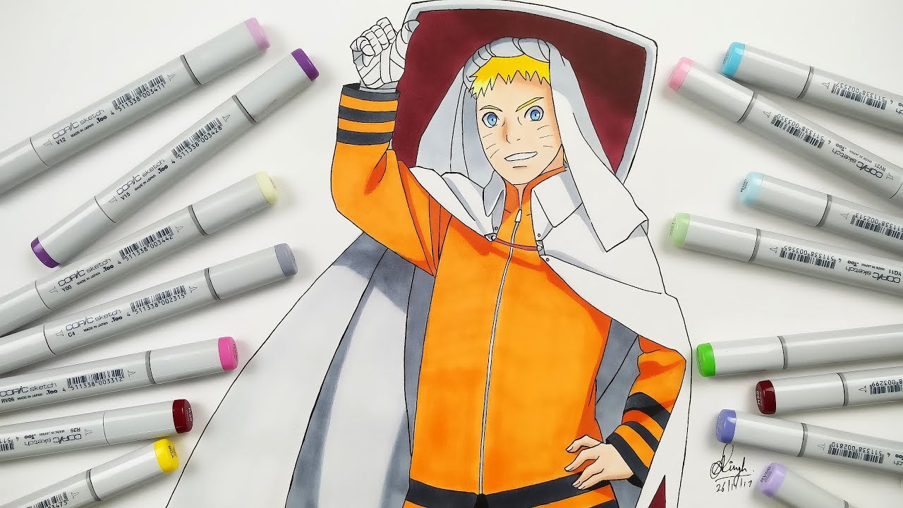 Como desenhar Naruto Hokage Passo a Passo Fácil