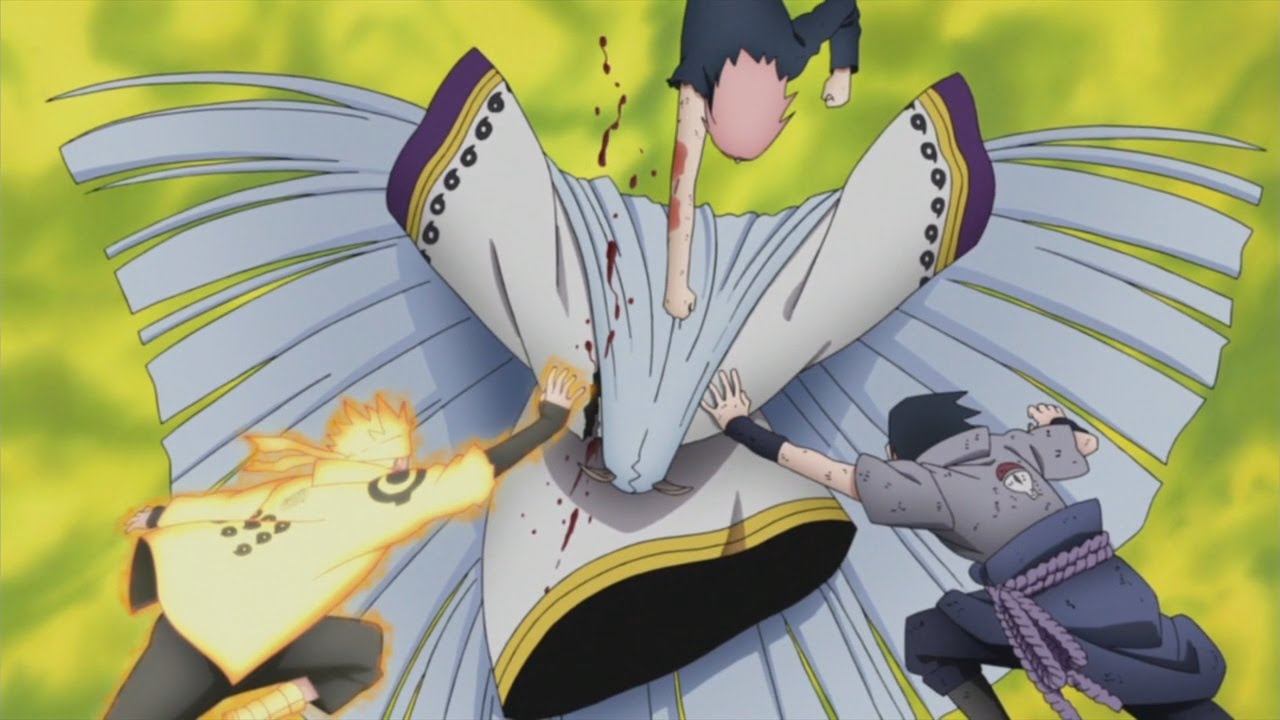 Naruto, Sakura e Sasuke vs Kaguya